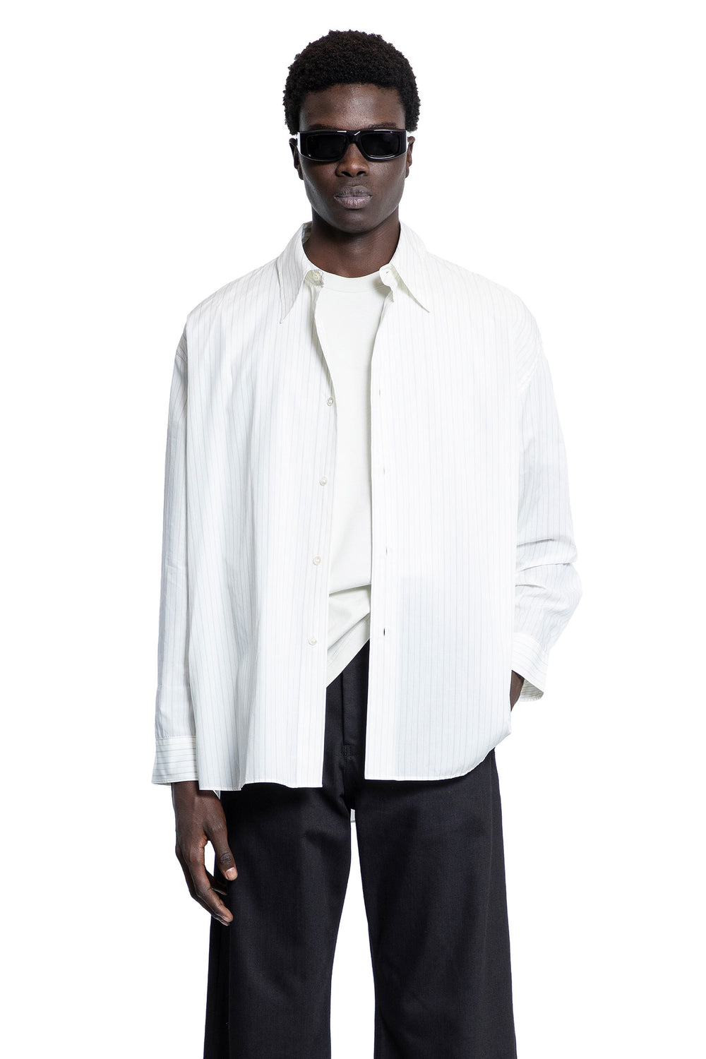 STUDIO NICHOLSON MAN OFF-WHITE SHIRTS