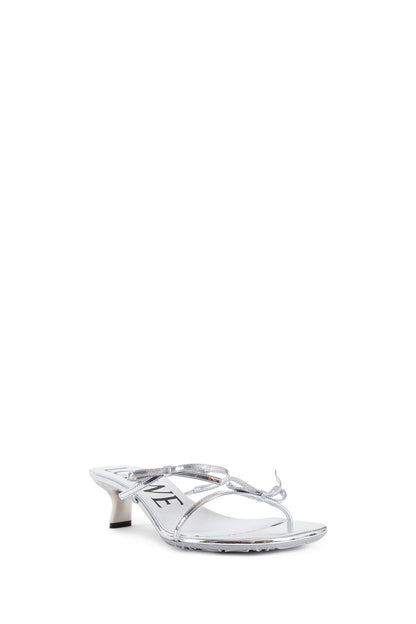 LOEWE WOMAN SILVER SANDALS & SLIDES