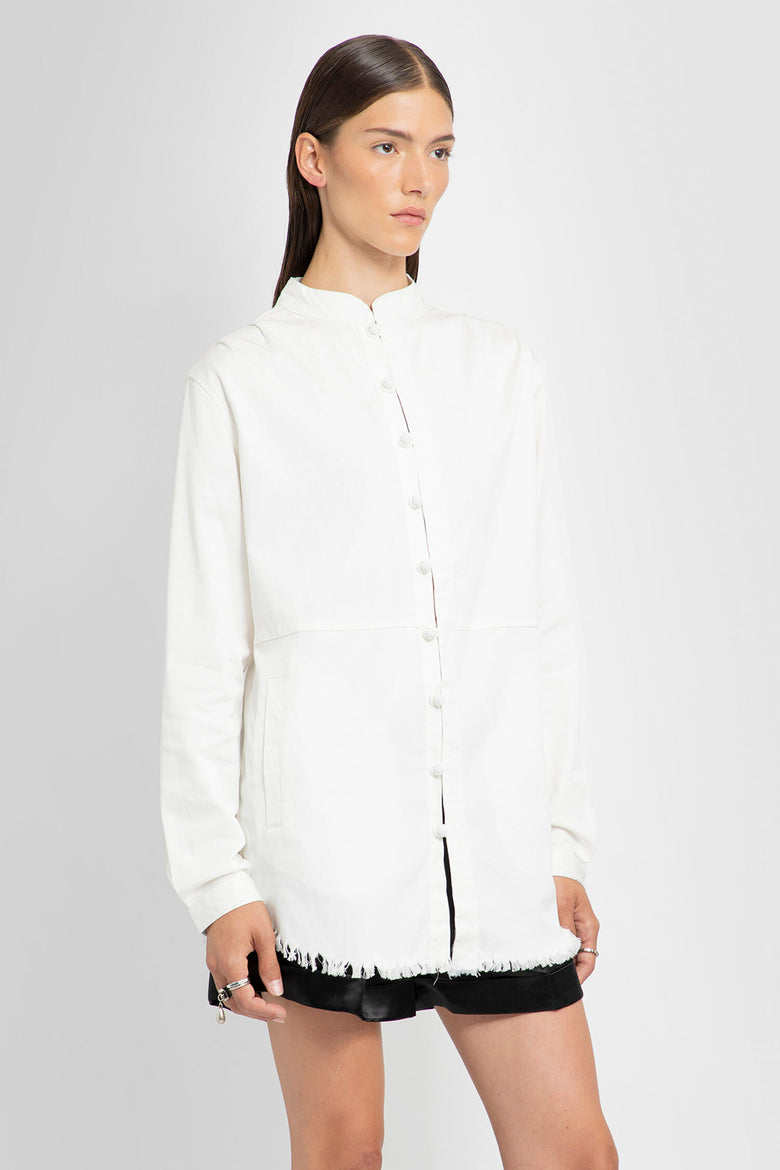 LISA VON TANG Frayed Mandarin Shirt woman