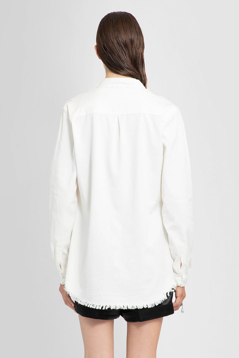 LISA VON TANG Frayed Mandarin Shirt woman