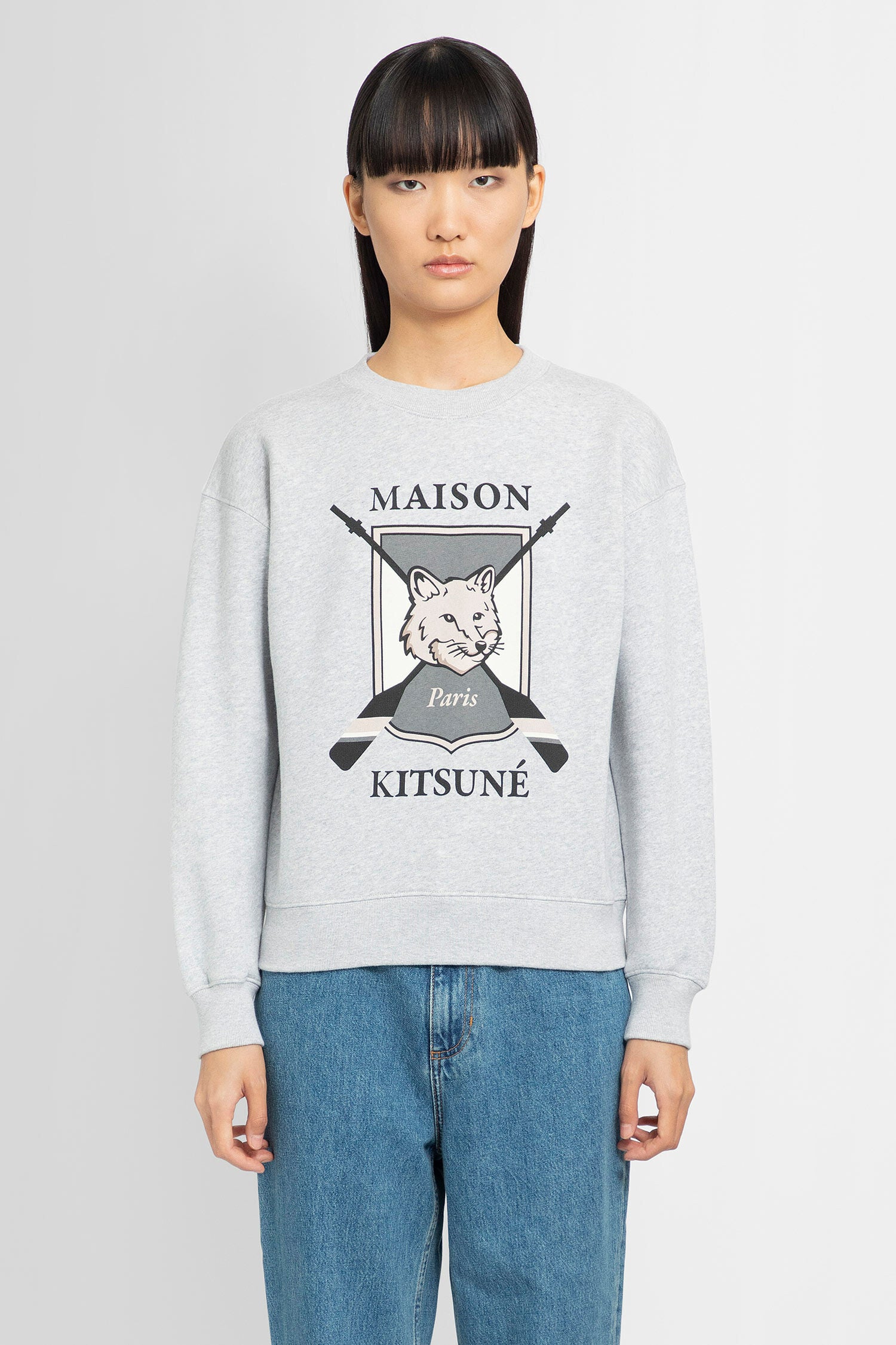 MAISON KITSUNÉ WOMAN GREY SWEATSHIRTS