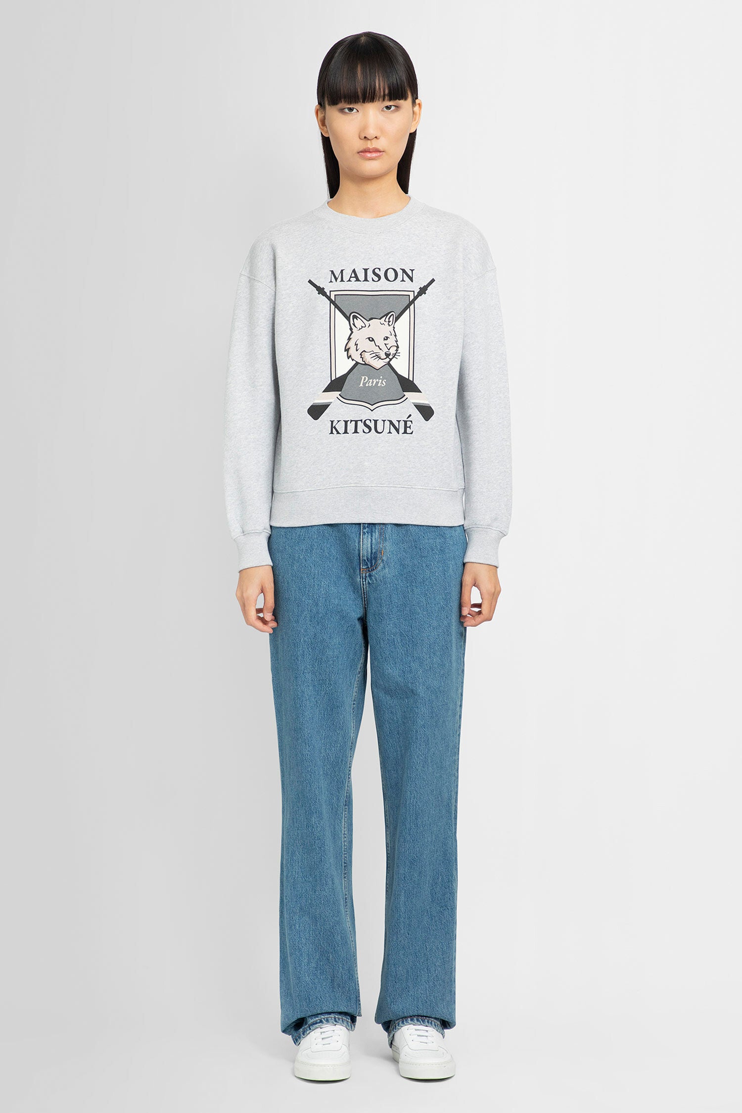 MAISON KITSUNÉ WOMAN GREY SWEATSHIRTS