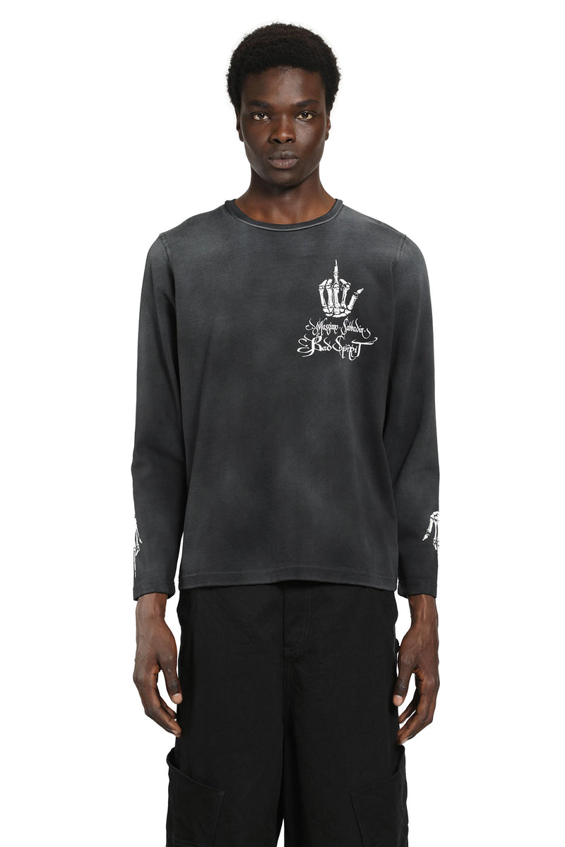 MASSIMO SABBADIN Washed Jersey Long Sleeve T-Shirt man