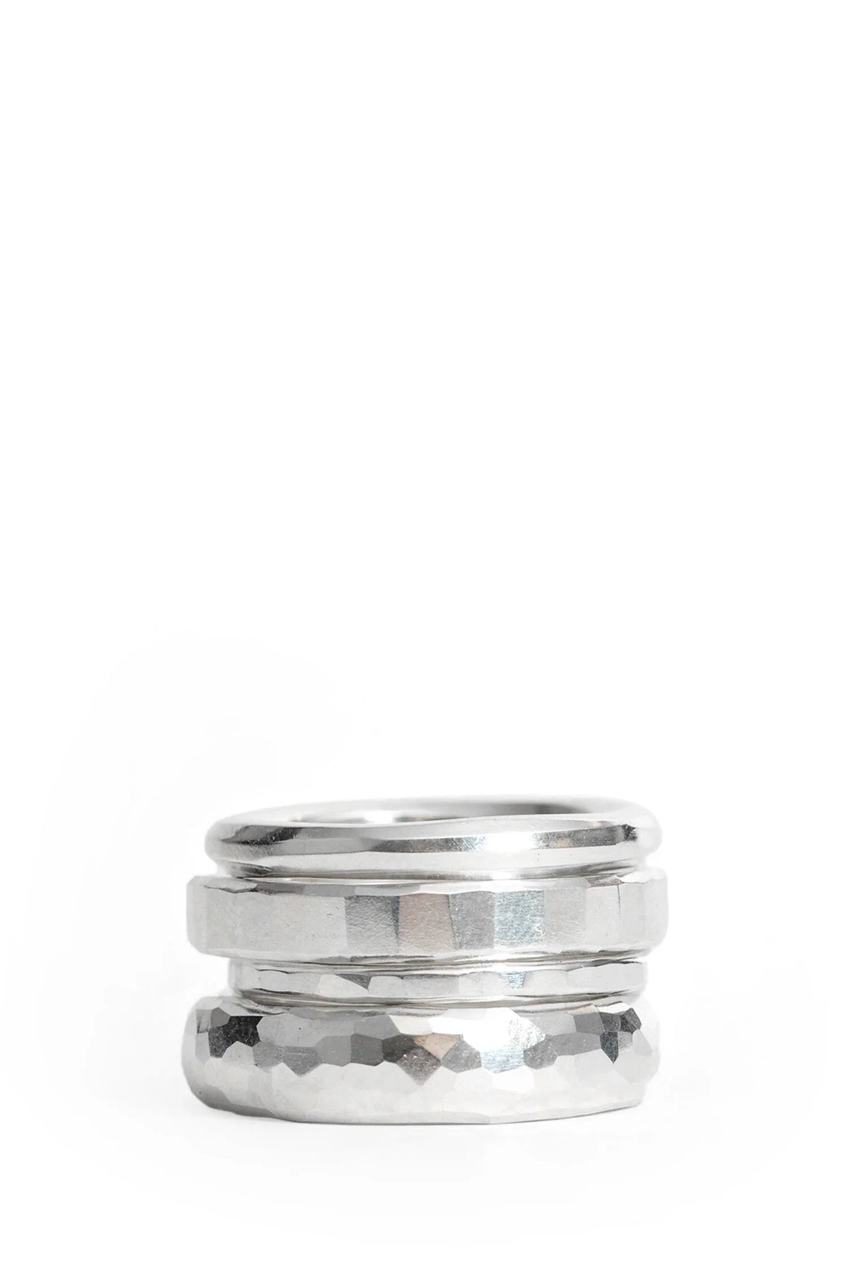 4 Combination Hammered Ring
