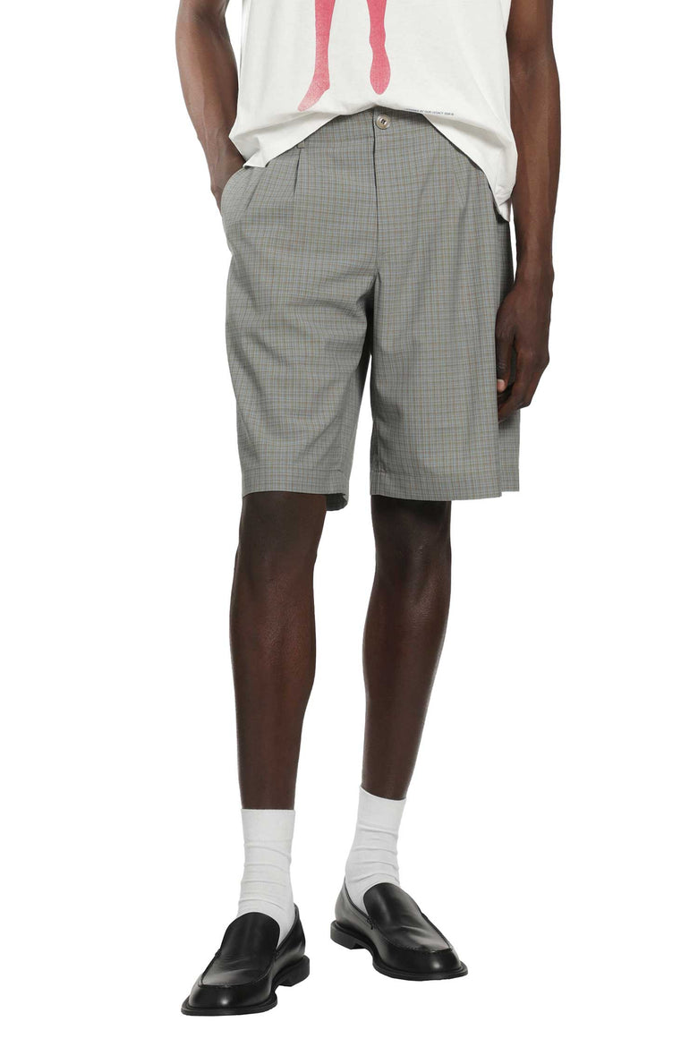 Frosted Moss Checked Bermudas