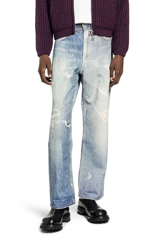 Digital Denim Print Third Cut Jeans