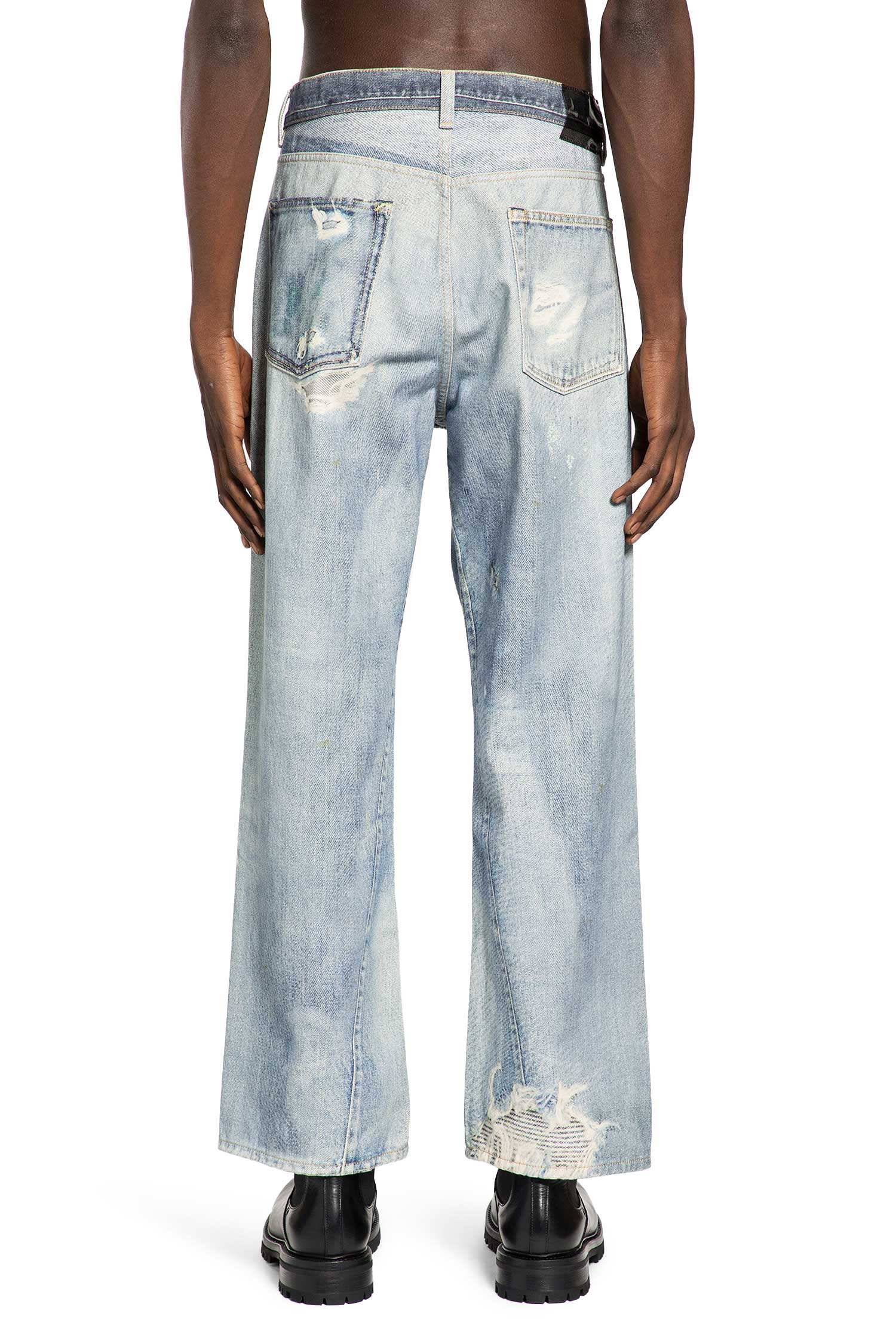 Digital Denim Print Third Cut Jeans