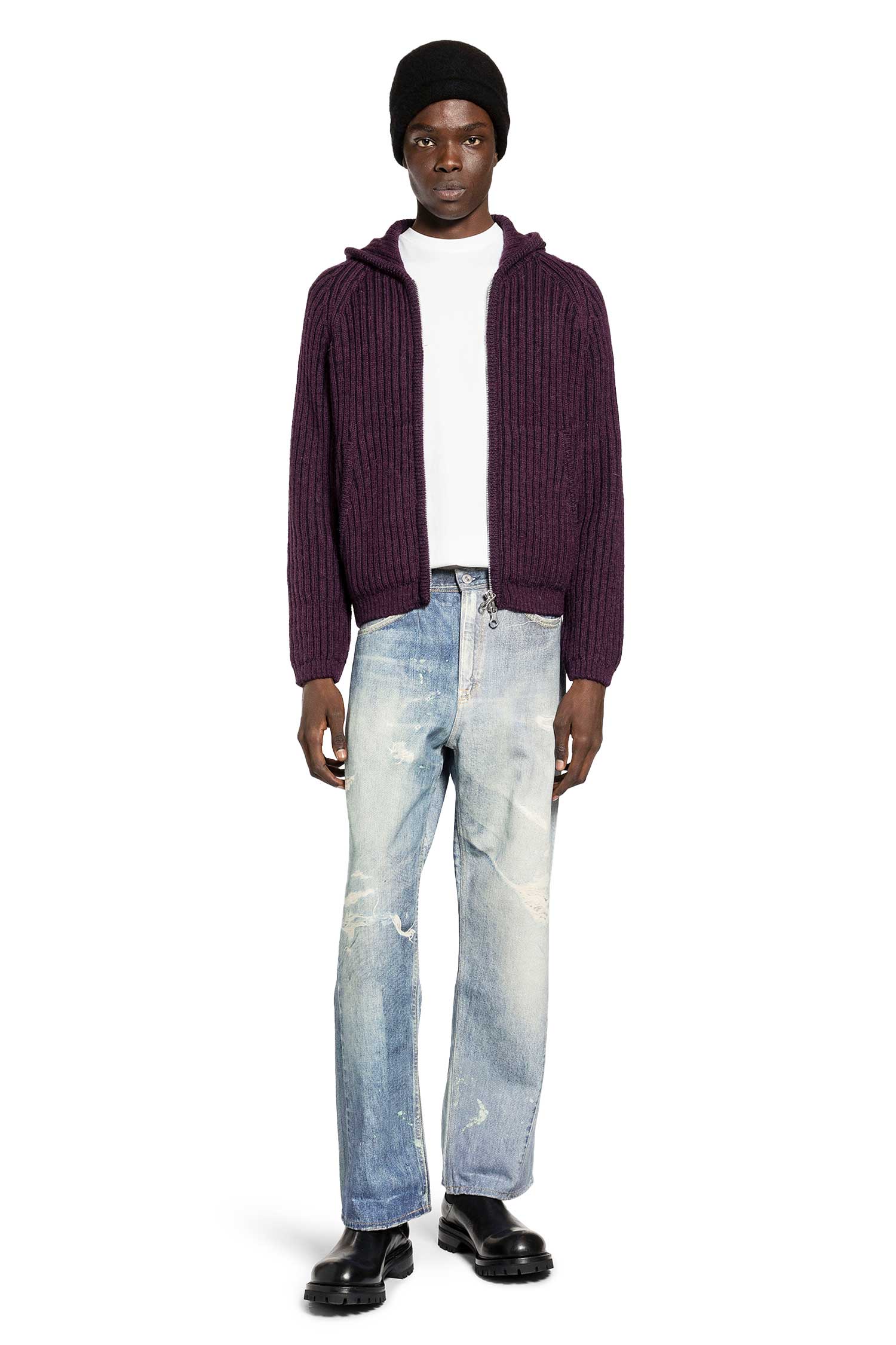 Digital Denim Print Third Cut Jeans