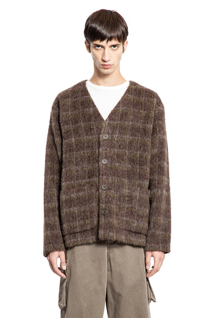 Check Hairy Wool Cardigan
