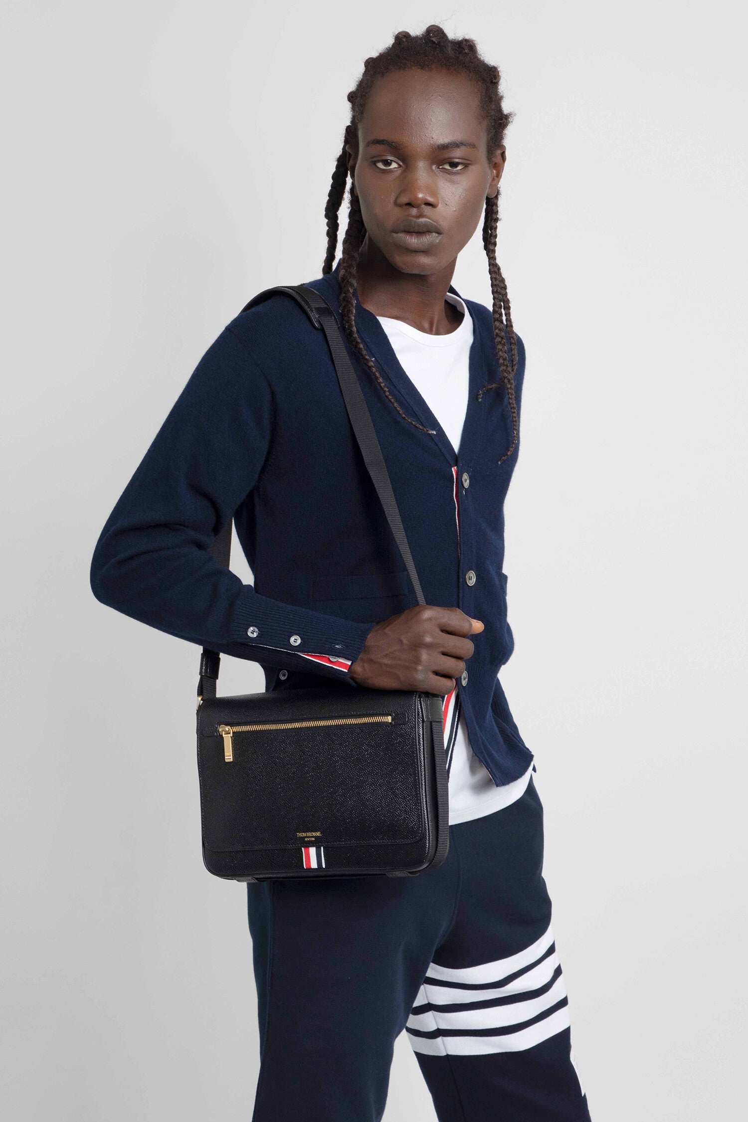 THOM BROWNE MAN BLACK CROSSBODY BAGS