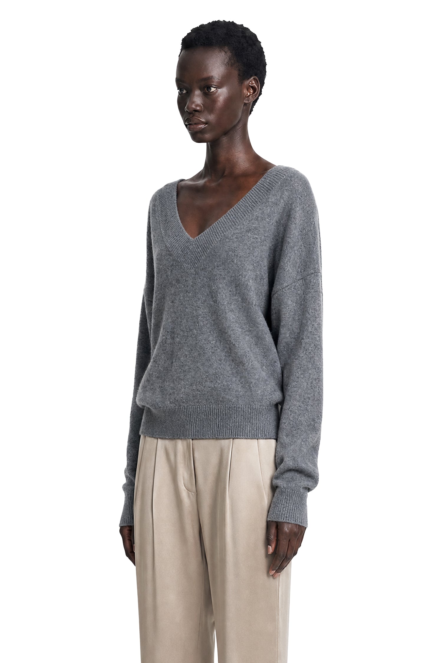 Off-the-shoudler V-Neck Top