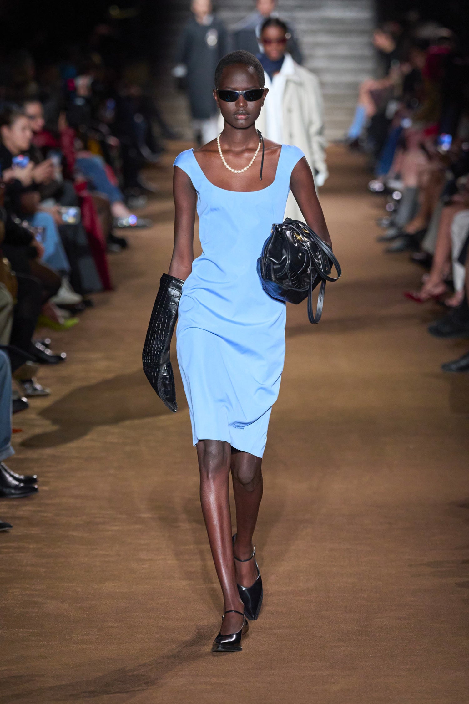 MIU MIU WOMAN BLUE DRESSES