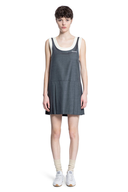 MIU MIU WOMAN GREY DRESSES