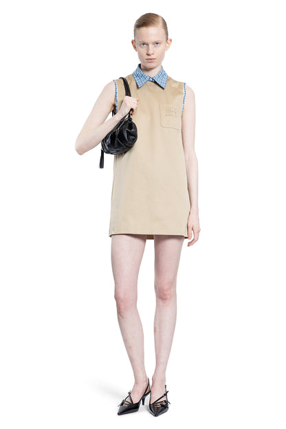 MIU MIU WOMAN BEIGE DRESSES