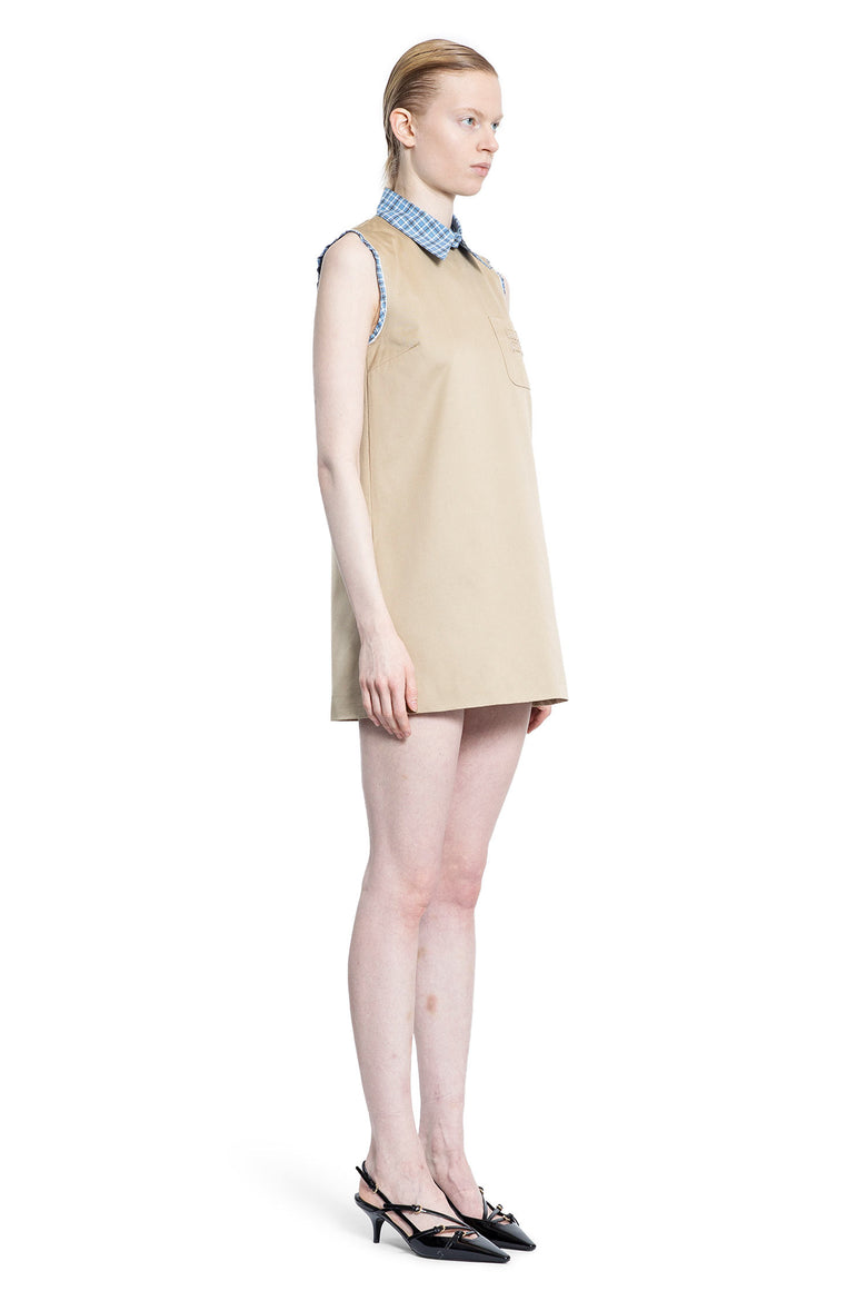 MIU MIU WOMAN BEIGE DRESSES