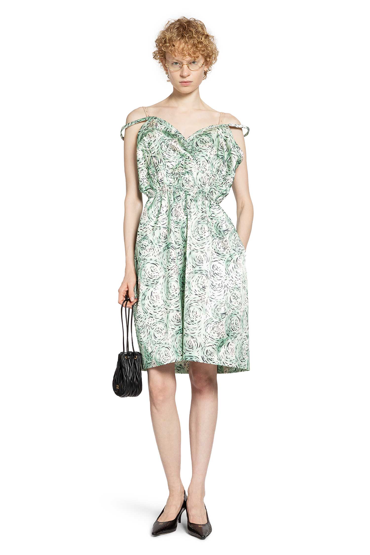 MIU MIU WOMAN GREEN DRESSES