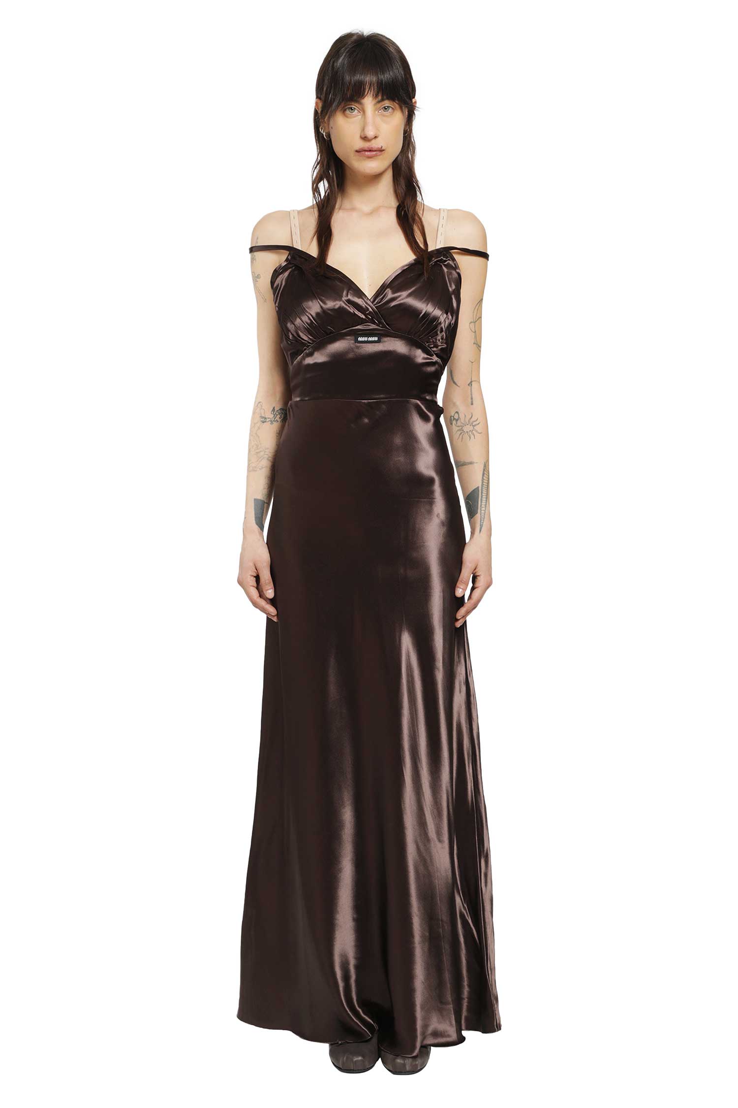 MIU MIU Long Satin Dress woman