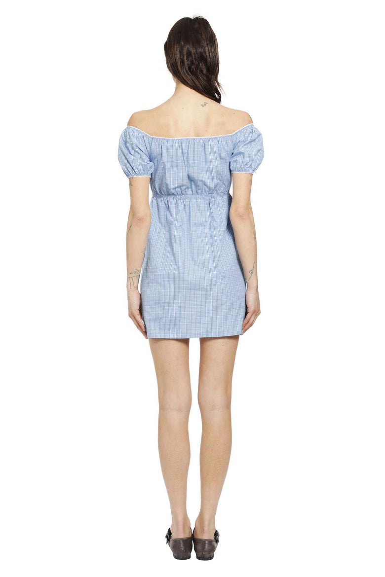 MIU MIU Checked Poplin Mini Dress woman