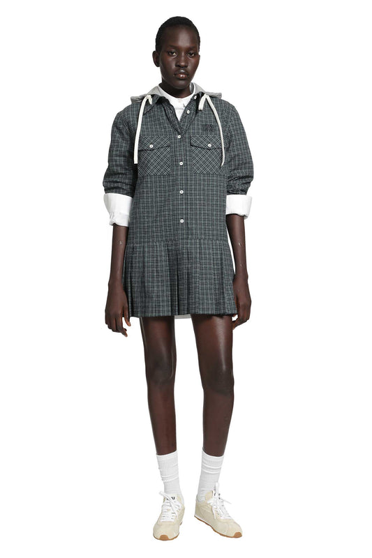 Check Flannel Shirt Mini Dress