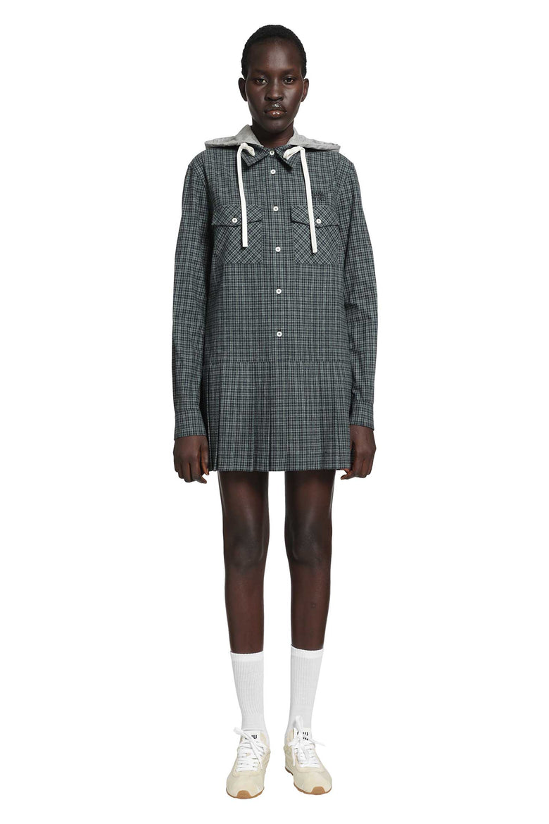 
              MIU MIU Check Flannel Shirt Mini Dress woman
            