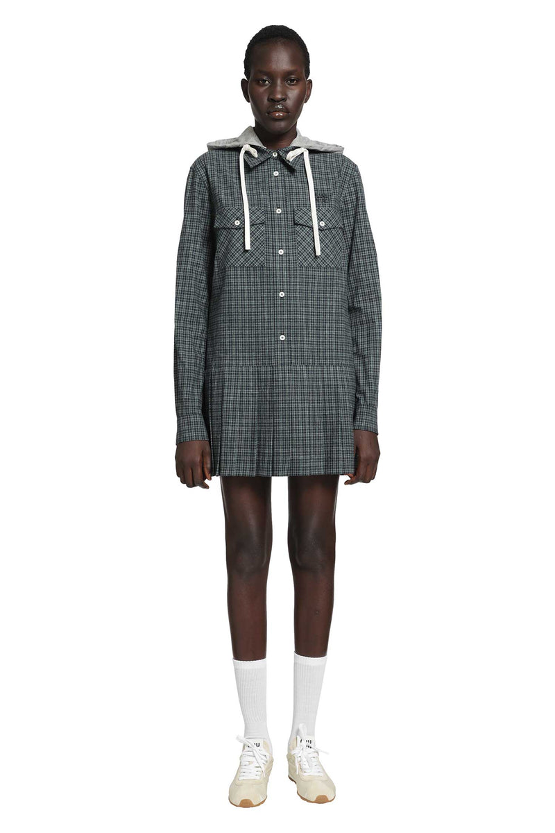 MIU MIU Check Flannel Shirt Mini Dress woman