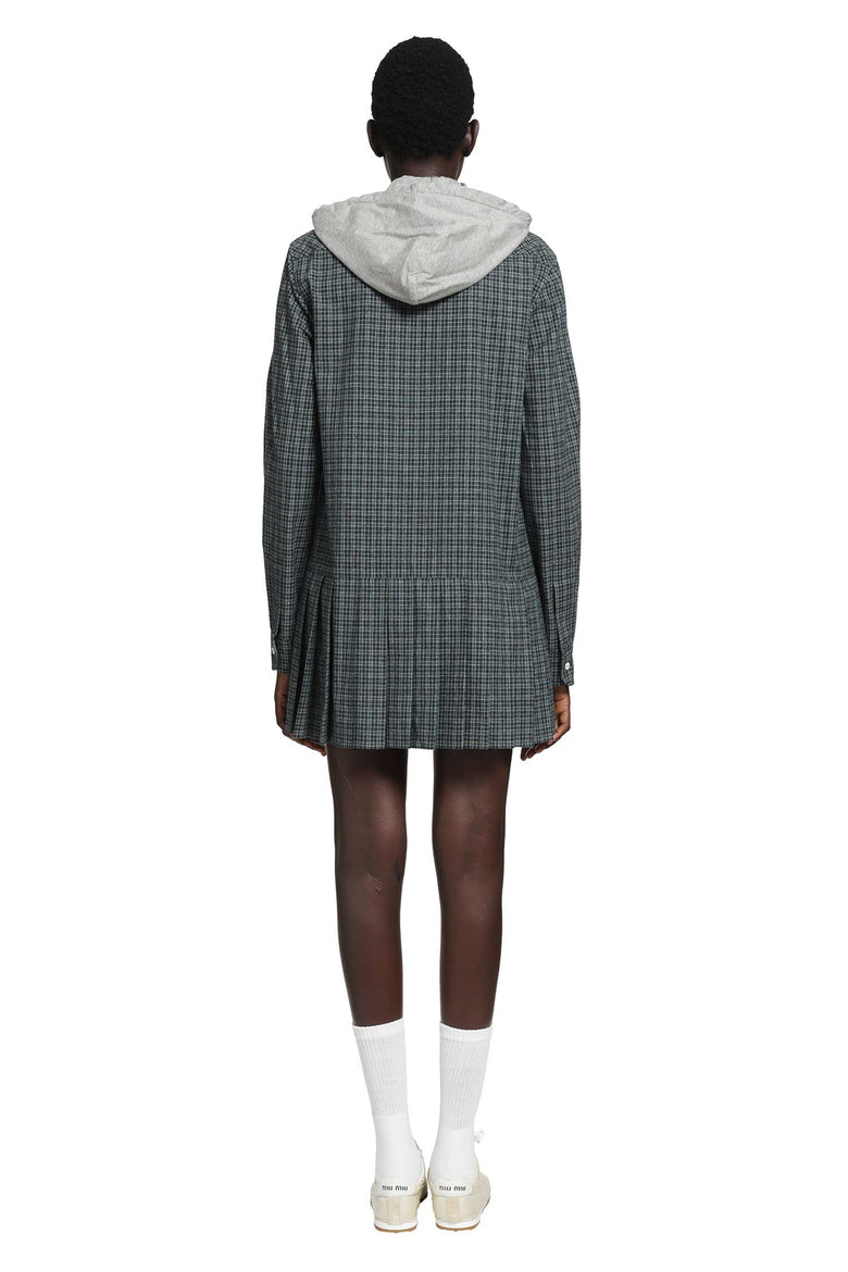MIU MIU Check Flannel Shirt Mini Dress woman