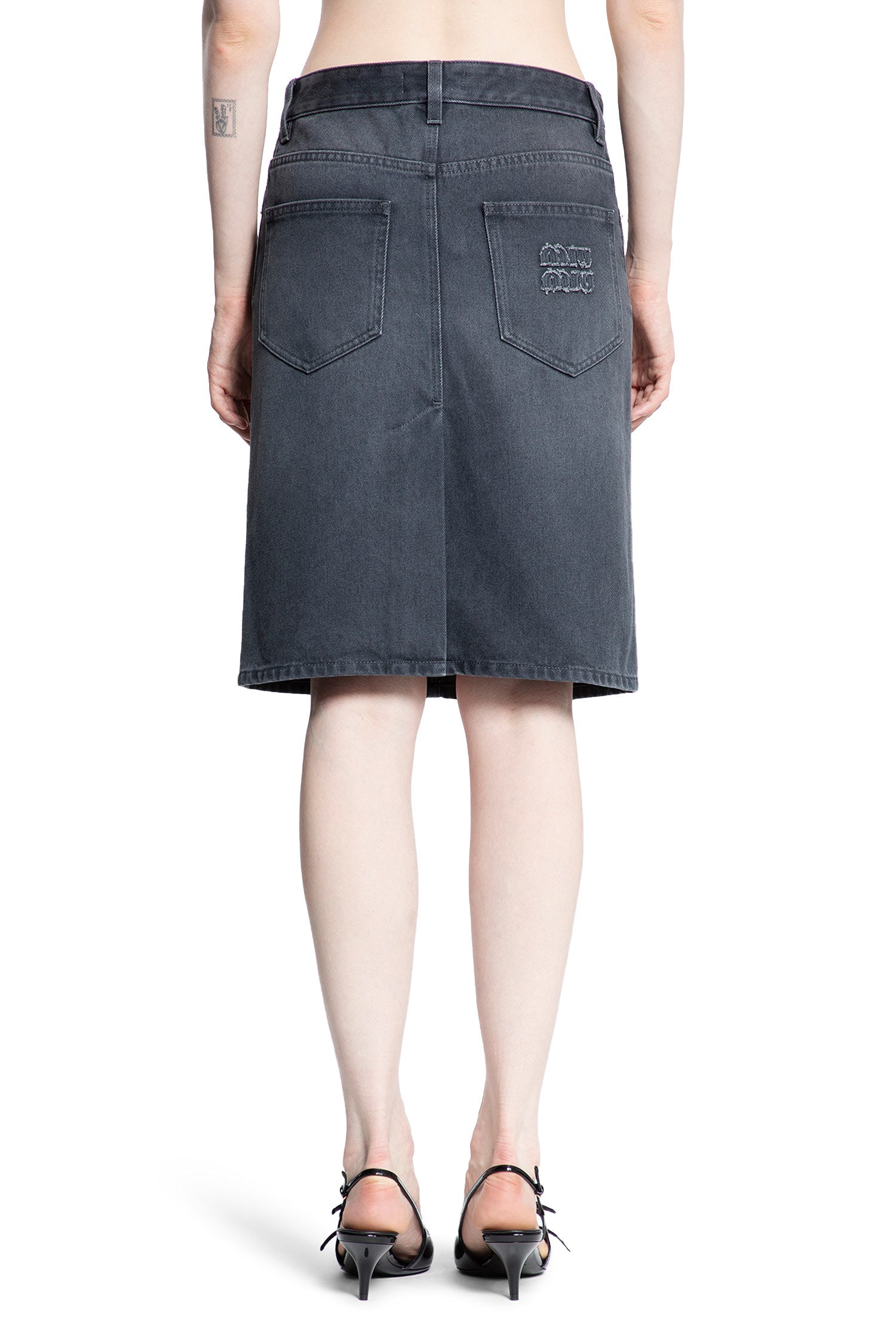 MIU MIU WOMAN GREY SKIRTS