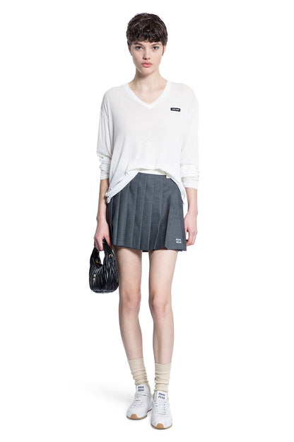 MIU MIU WOMAN GREY SKIRTS