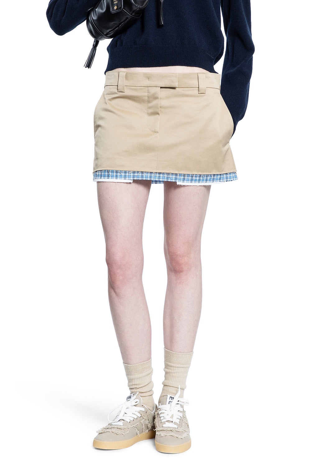 MIU MIU WOMAN BEIGE SKIRTS