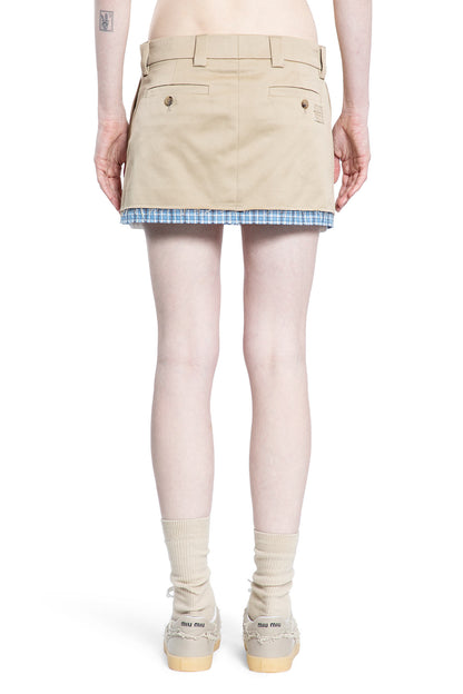 MIU MIU WOMAN BEIGE SKIRTS