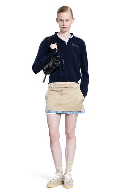 MIU MIU WOMAN BEIGE SKIRTS