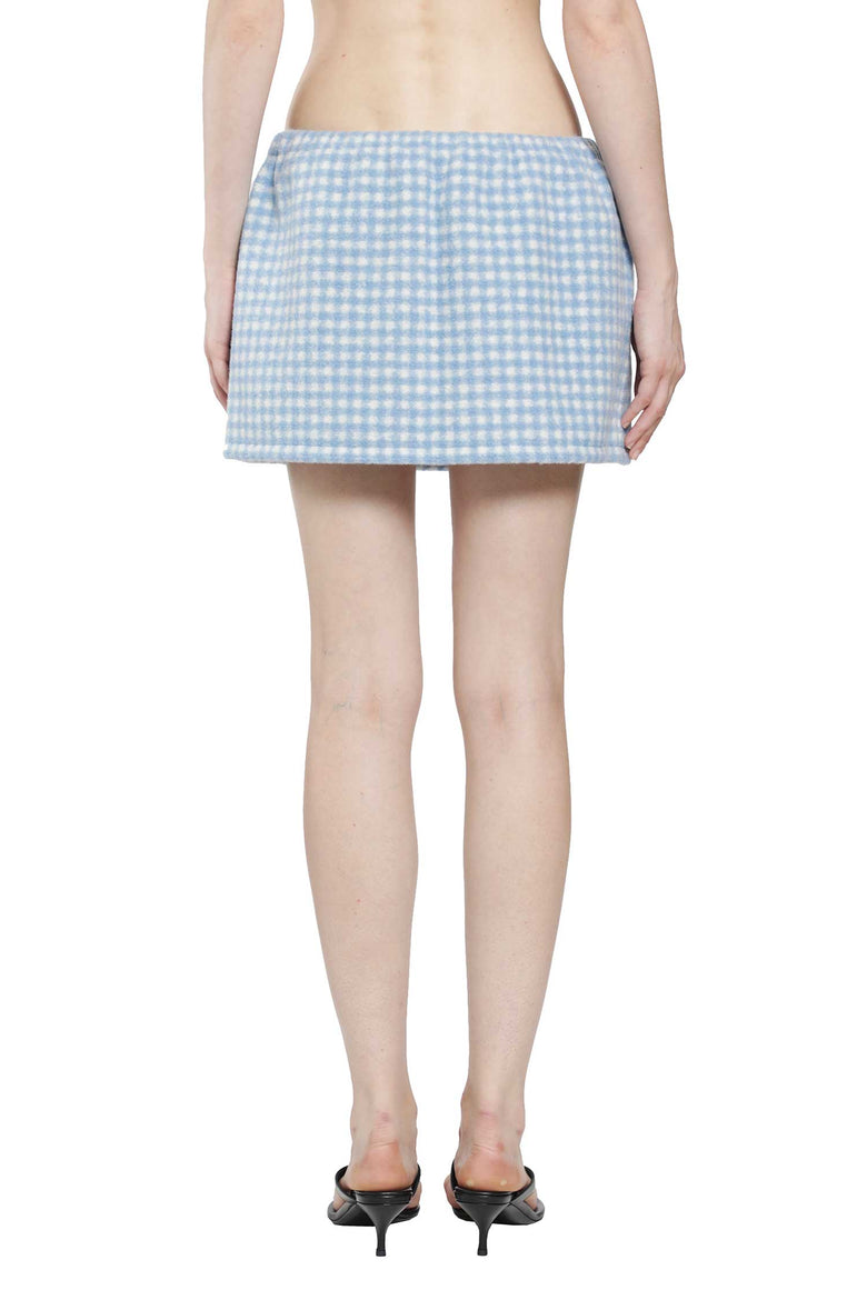 MIU MIU Vichy Fleece Mini Skirt woman