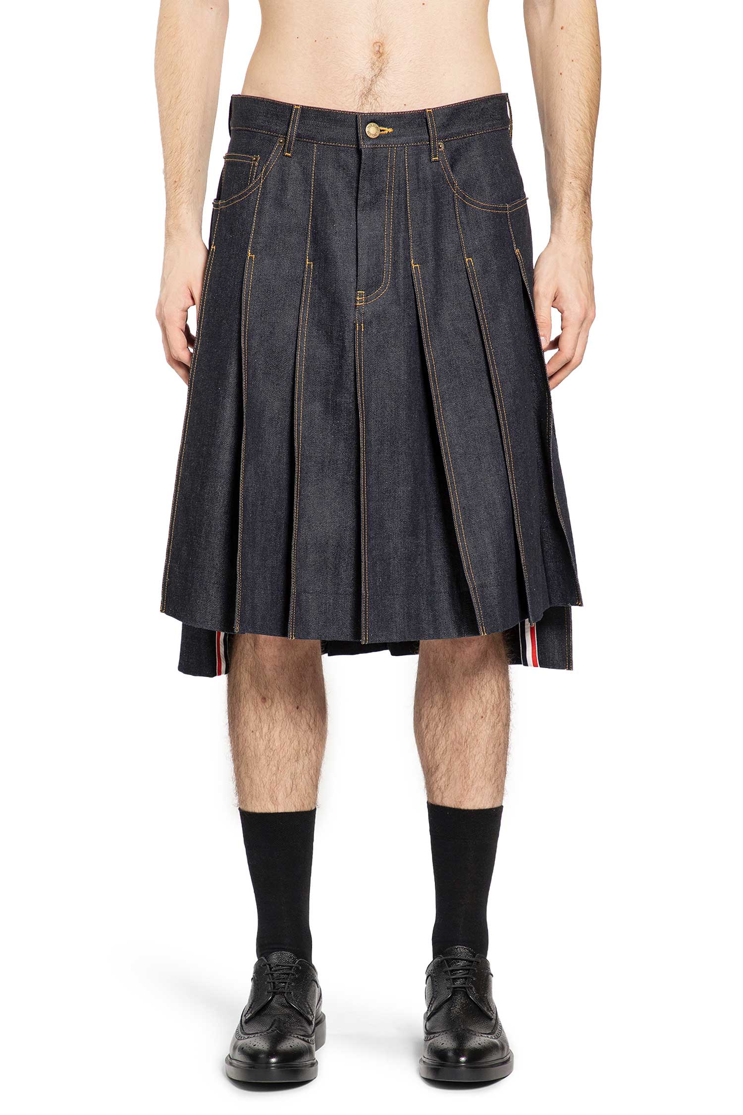 5 Pocket Pleated Skirt in Japanese Selvedge Denim