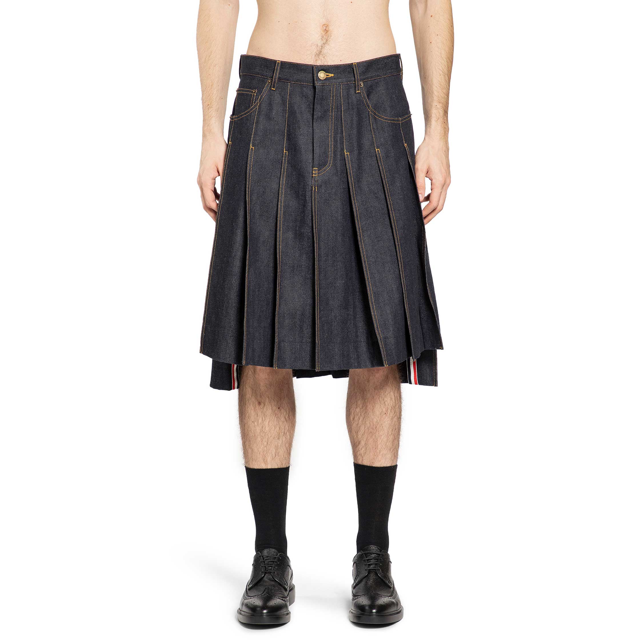 5 Pocket Pleated Skirt in Japanese Selvedge Denim