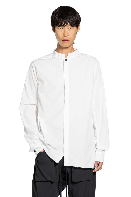Cotton Poplin Stand Collar Shirt - Antonioli.eu
