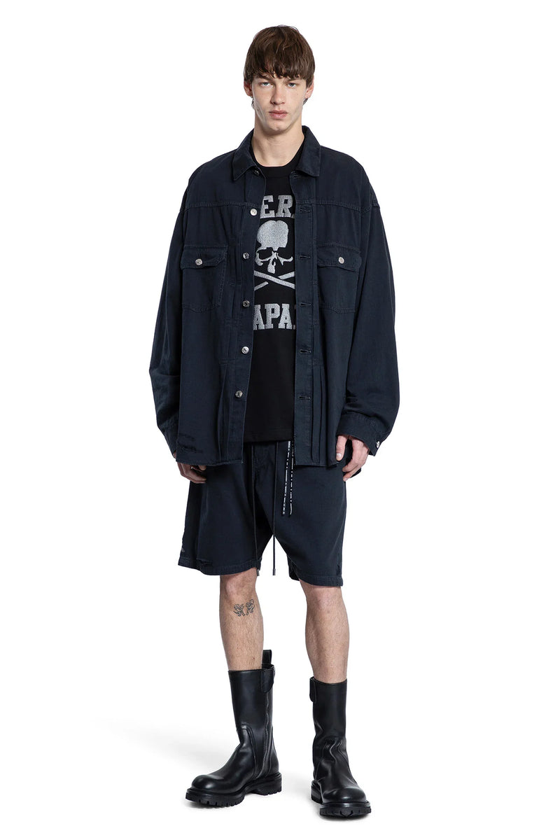 Skull Distressed Denim Shirt - Antonioli.eu