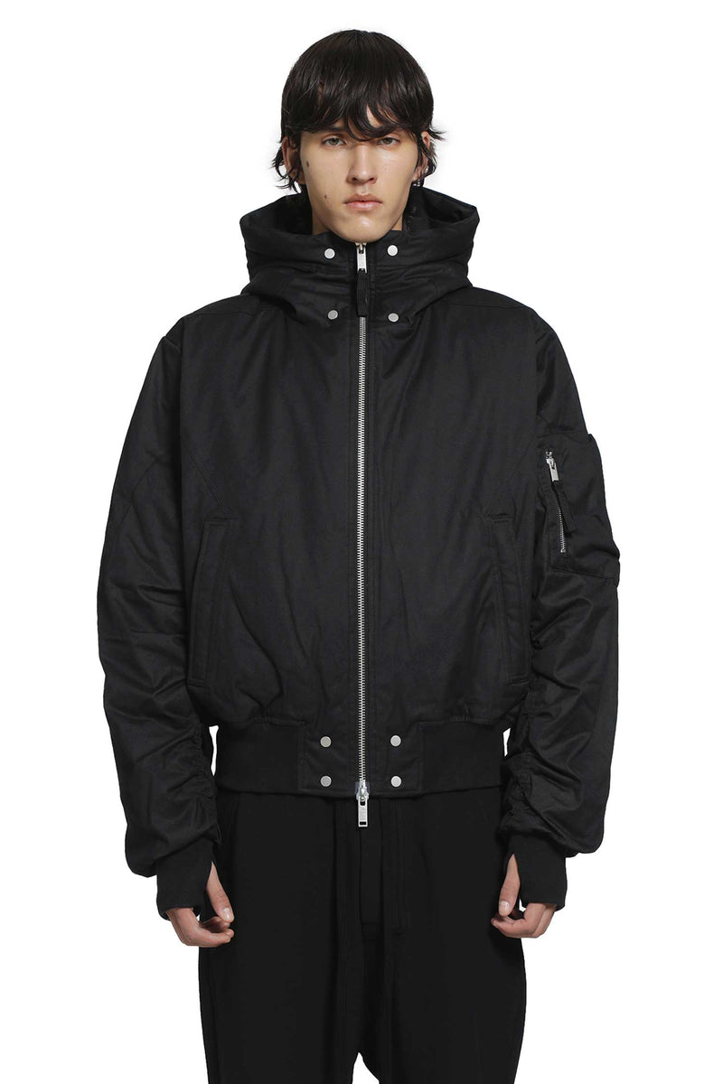THOM KROM Hooded Cotton Bomber Jacket man