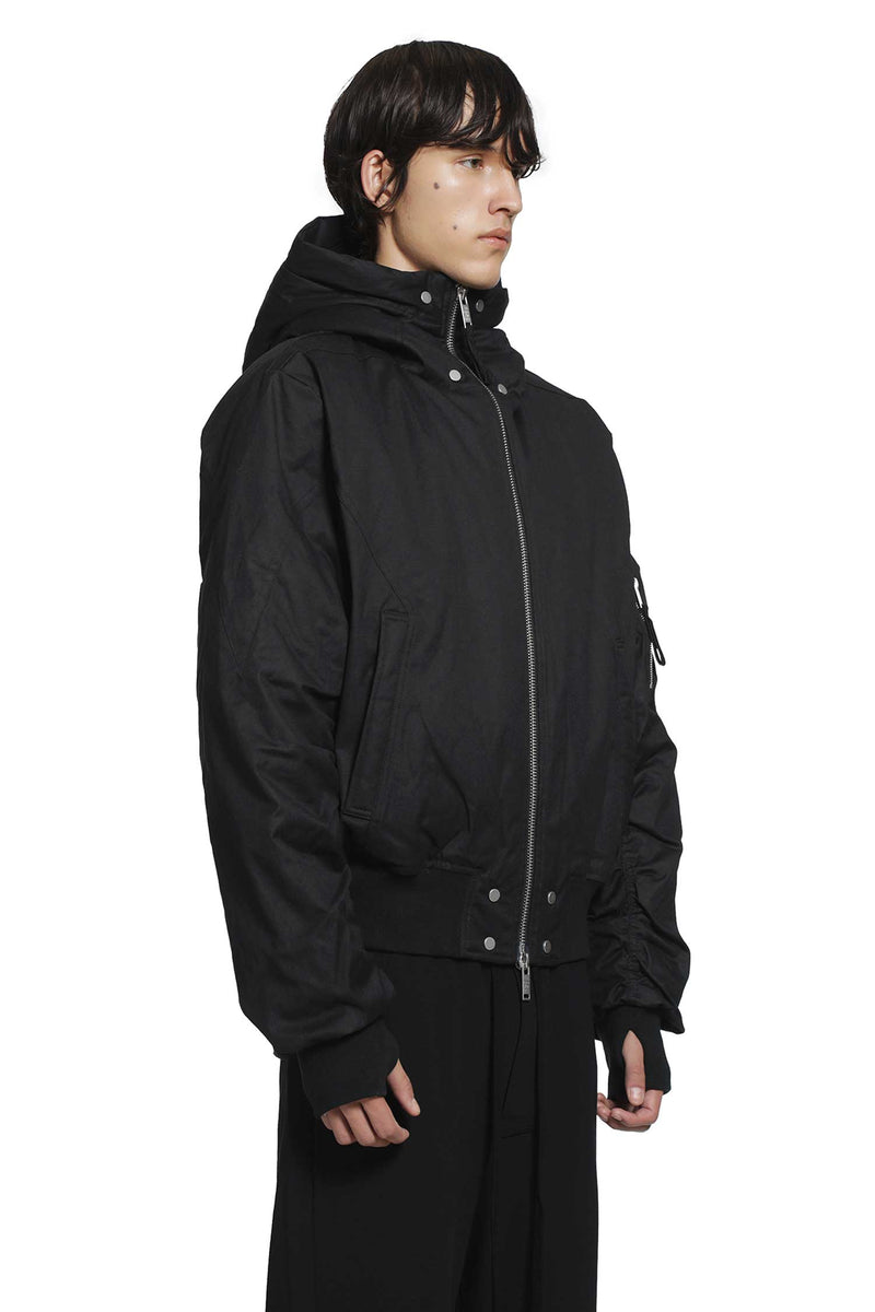 THOM KROM Hooded Cotton Bomber Jacket man