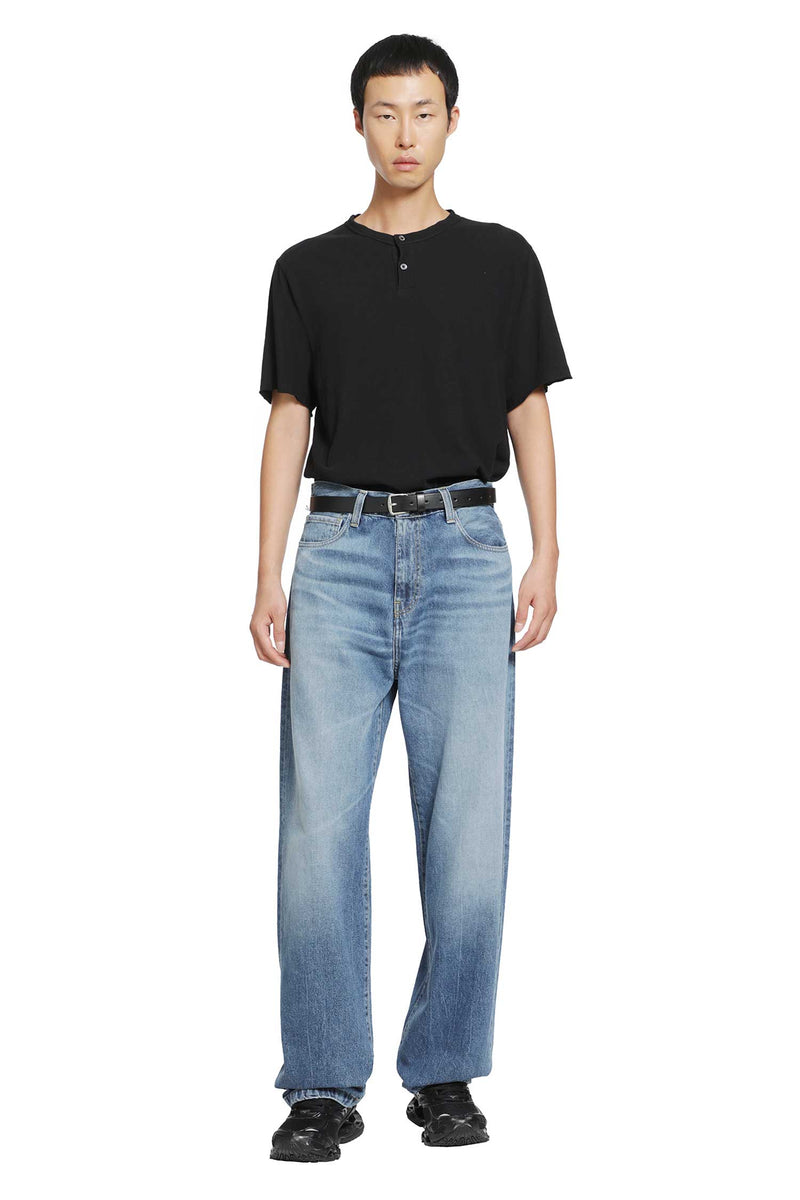 JAMES PERSE Slub Jersey Short Sleeve Henley T-Shirt man