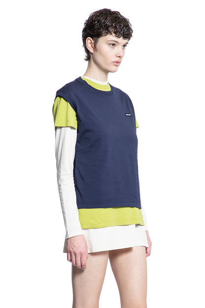 MIU MIU WOMAN MULTICOLOR T-SHIRTS & TANK TOPS