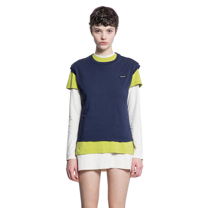 MIU MIU WOMAN MULTICOLOR T-SHIRTS & TANK TOPS