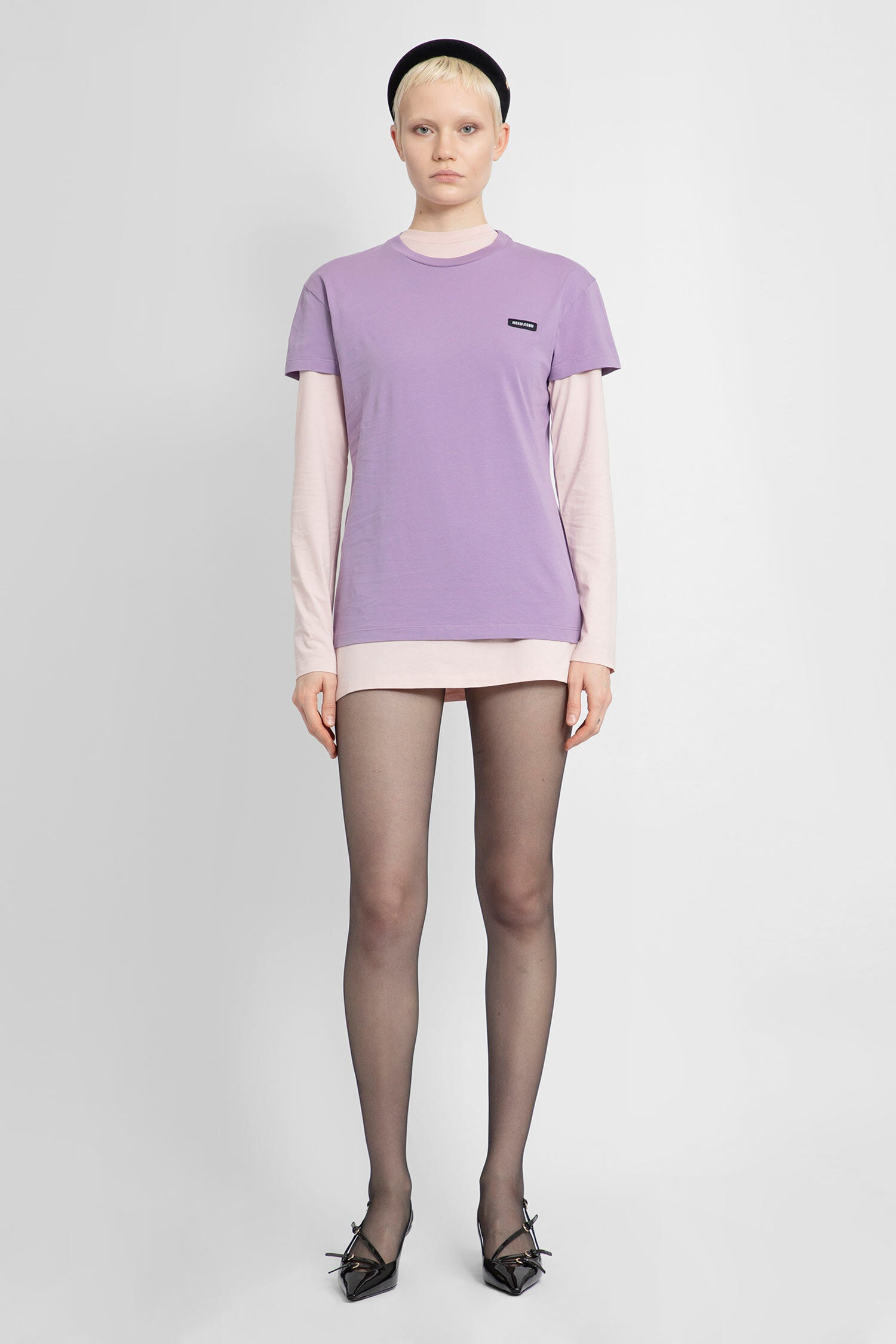 MIU MIU WOMAN MULTICOLOR T-SHIRTS