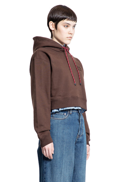 MIU MIU WOMAN BROWN SWEATSHIRTS