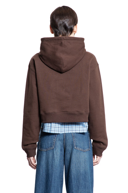 MIU MIU WOMAN BROWN SWEATSHIRTS