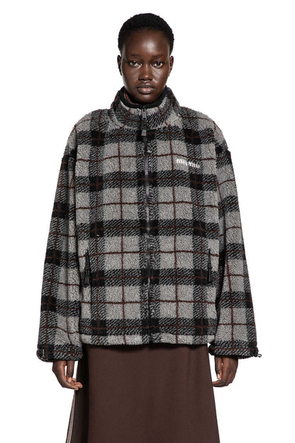 Check Fleece Zip-Up Jacket