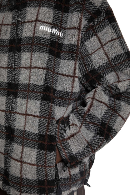 Check Fleece Zip-Up Jacket