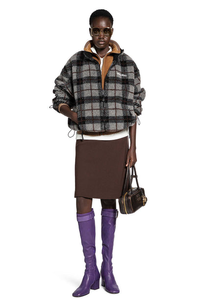 Check Fleece Zip-Up Jacket