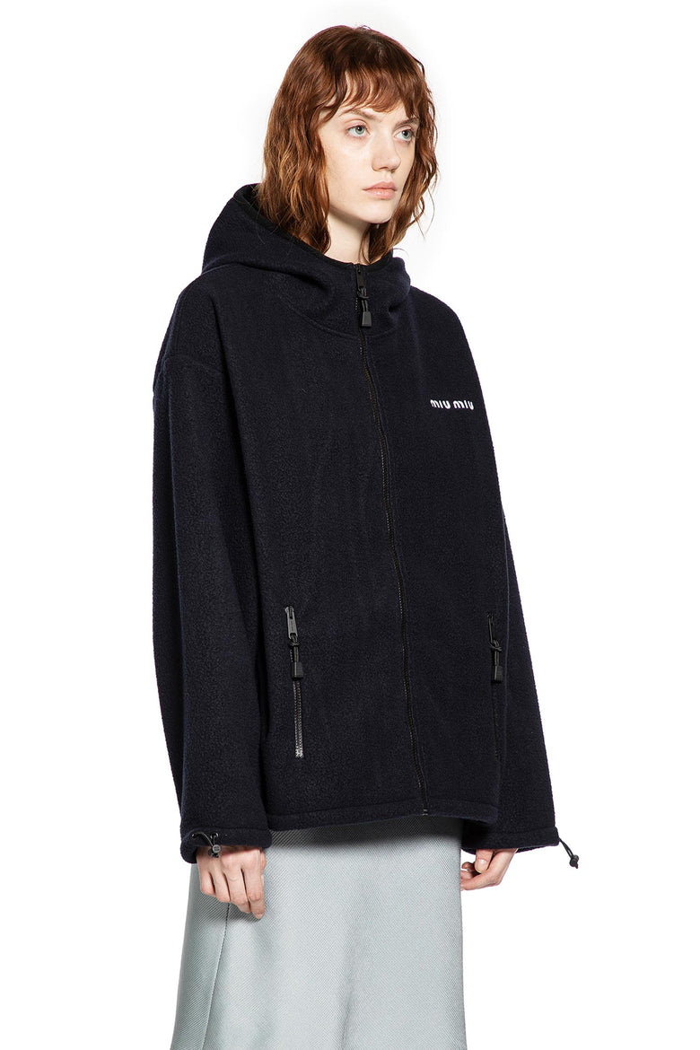 MIU MIU Fleece Zip-Up Hoodie woman