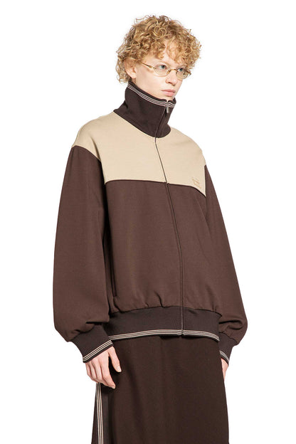 MIU MIU WOMAN BROWN SWEATSHIRTS