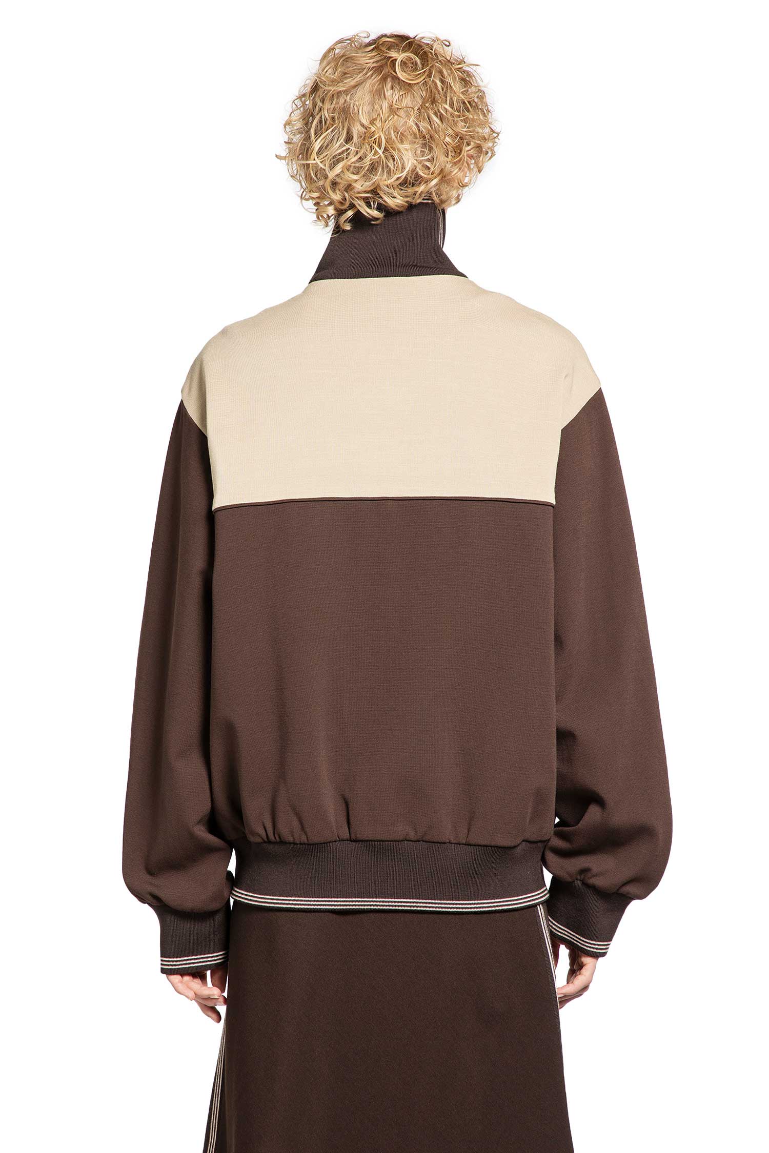 MIU MIU WOMAN BROWN SWEATSHIRTS
